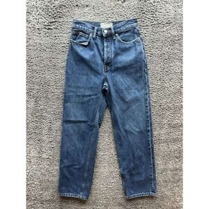 Everlane The Rigid Way High Straight Button Fly Denim Jeans Indigo Women Size 24